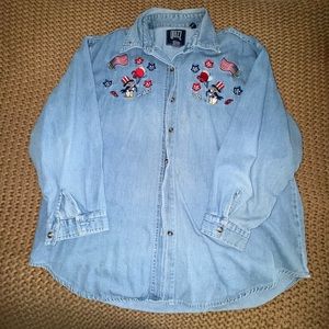 Vintage Millennium Jean Style Fabric Lingerie Sleeve